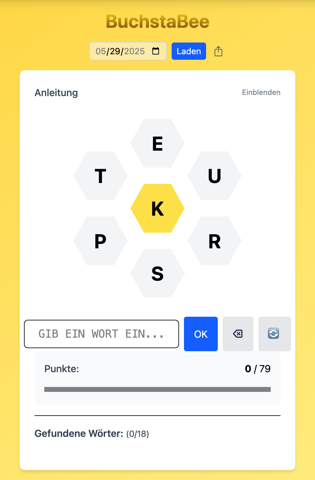 BuchstaBee Spiel Screenshot